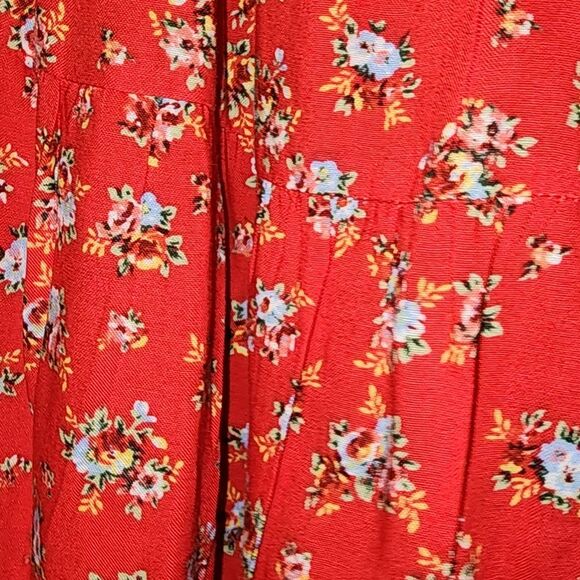 Red Floral Mini Dress — Playful, Chic & Flattering with Tie Back - Picture 3 of 4